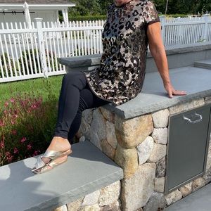 Black & Gold sequin mini dress Sz M